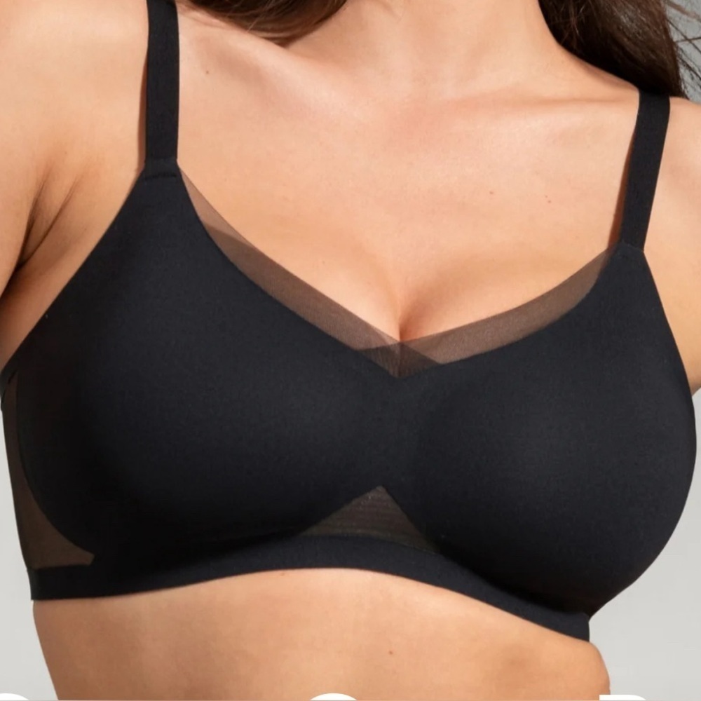HONEYLOVE Liftwear Crossover Bra No Underwire Black Womens 1X